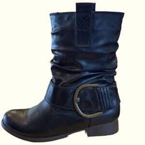 Arizona jean company scrunch black booties shoes size 7.5‎ size buckle.